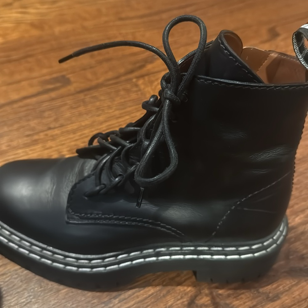 Proenza Schouler Black Combat Ankle Boots lace up 39 - Picture 3 of 7